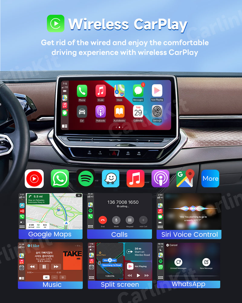 Load image into Gallery viewer, CarlinKit 5.0 Wireless CarPlay Android Auto Adapter 2 in 1, Compatible with Cars has CarPlay and Android Auto, Wired to Wireless
