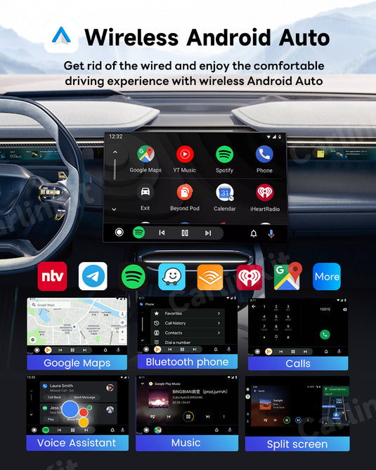 CarlinKit 5.0 Wireless CarPlay Android Auto Adapter 2 in 1, Compatible with Cars has CarPlay and Android Auto, Wired to Wireless