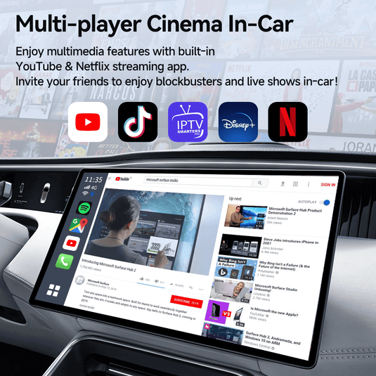 Carlinkit Tbox Ambient LED-SM6225-build in streaming app youtube netflix