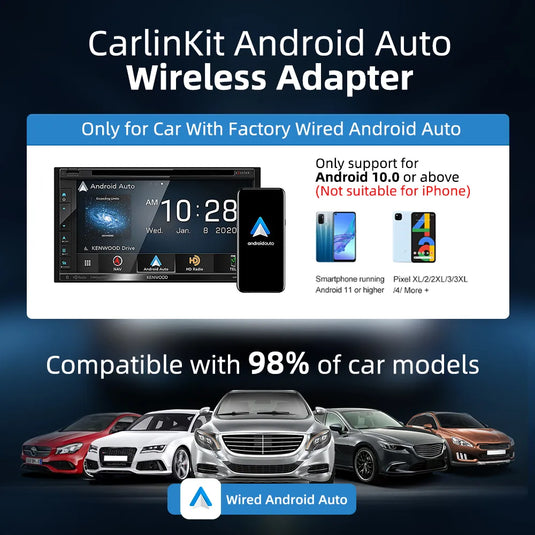 CarlinKit A2A - Android Auto Wireless Adapter for Wired Android Auto Cars